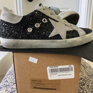 Golden goose black glitter sneaker 35